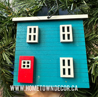 Jellybean Row Houses St.John's Newfoundland ornament Blue