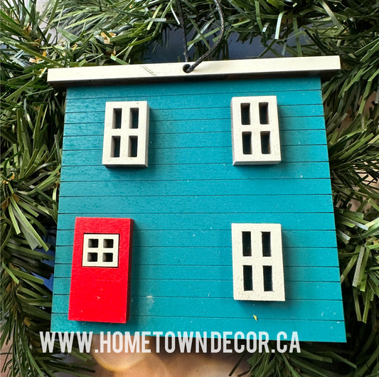 Jellybean Row Houses St.John's Newfoundland ornament Blue