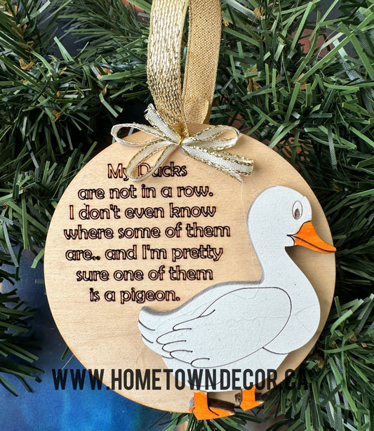 Funny Ducks in a Row ornament