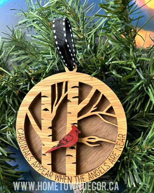 When Cardinals Are Near Memorial Ornament