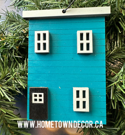 Jellybean Row Houses St.John's Newfoundland ornament Blue