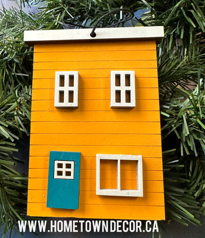 Jellybean Row Houses St.John's Newfoundland ornament  Yellow