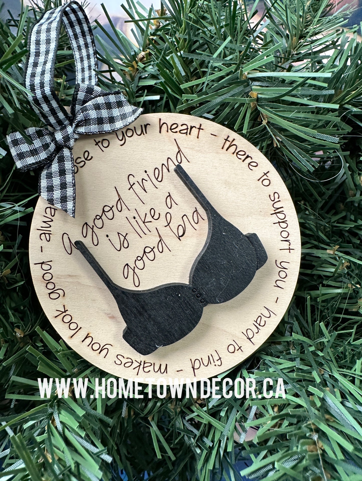 Good Friends are like a good Bra Funny Christmas ornament