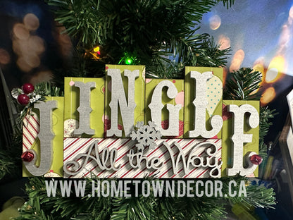 Jingle all the way wooden word Block kit
