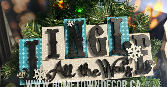 Jingle all the way wooden word Block kit