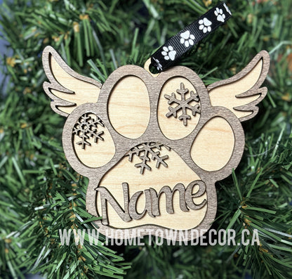 Personalized Pet Paw with wings