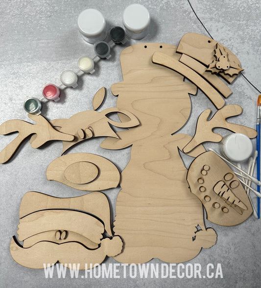 Snowman, Reindeer, Santa Stack Sign DIY Kit