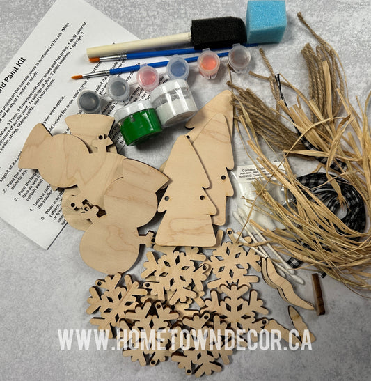 Snowman, snowflake  and Tree Christmas Garland DIY Kit