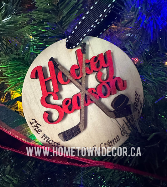 The most wonderful time of the year Hockey season ornament