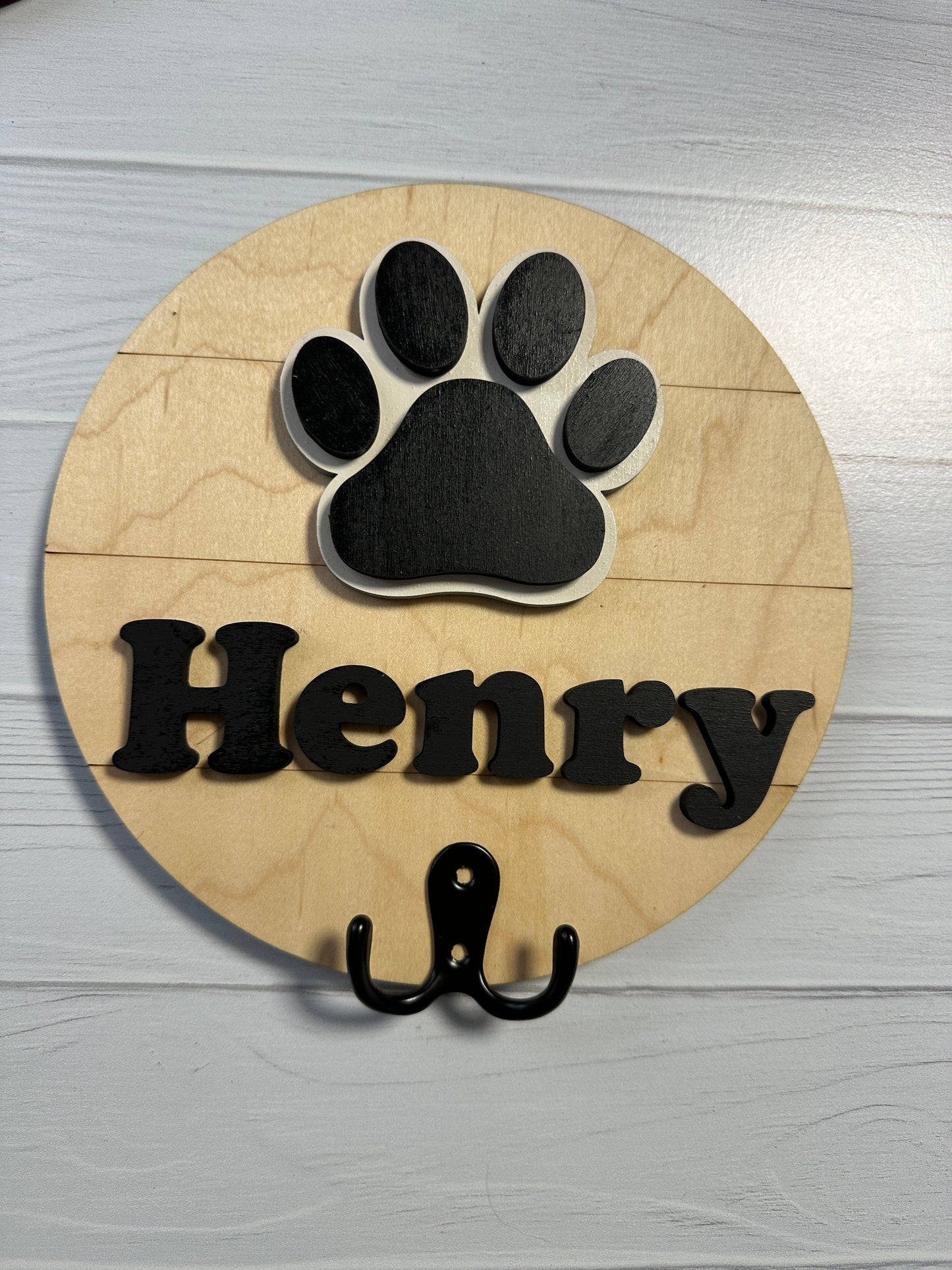 Dog Leash Holder Personalized  Round