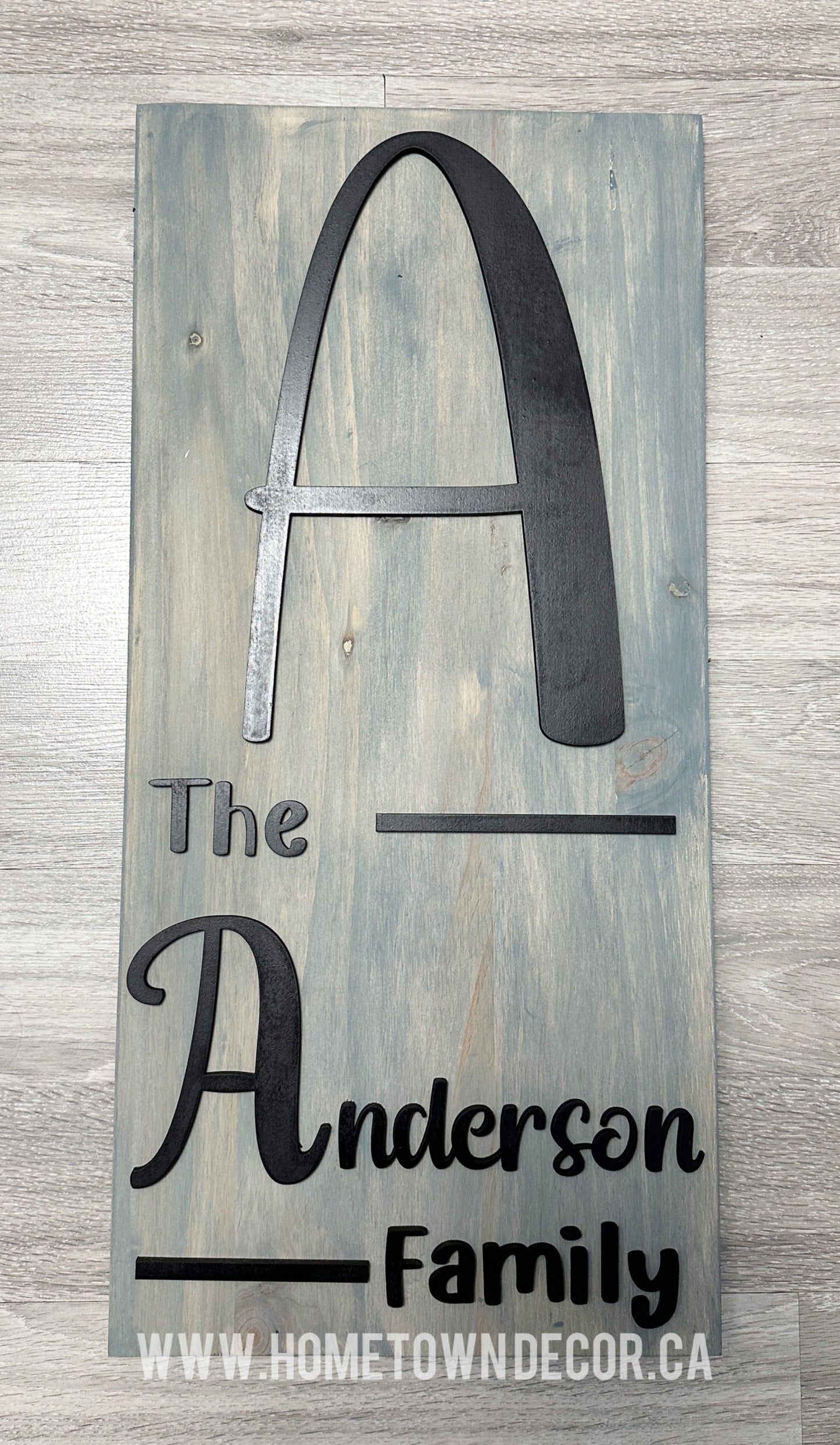 Vertical Name Sign