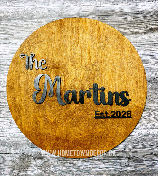 Round Name Sign