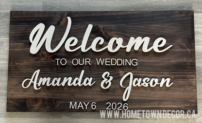Wedding welcome sign with different options