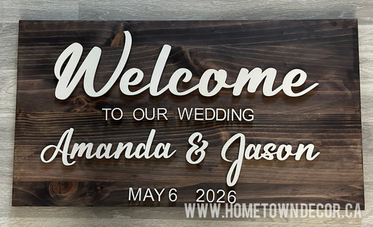 Wedding welcome sign with different options