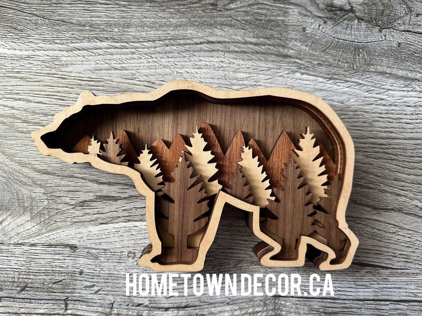 Bear with five layers stacked to give a 3D look