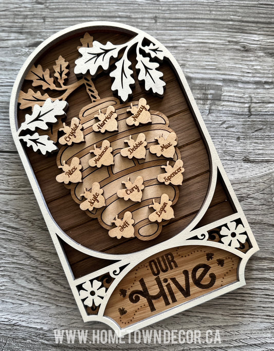 Family Bee Hive personalized custom made