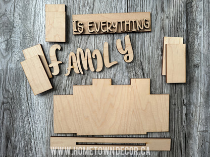 Family is everything  wooden word Block kit