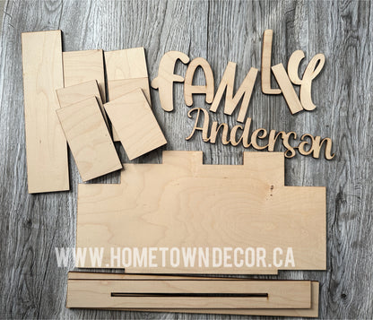 Family personalized wood block DIY Kit