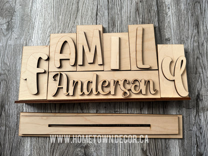 Family personalized wood block DIY Kit