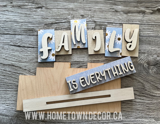 Family is everything  wooden word Block kit