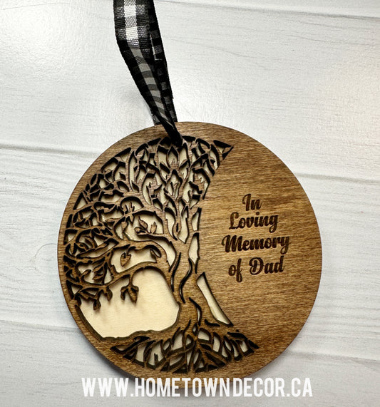 Living Tree Dad  Memorial Ornament