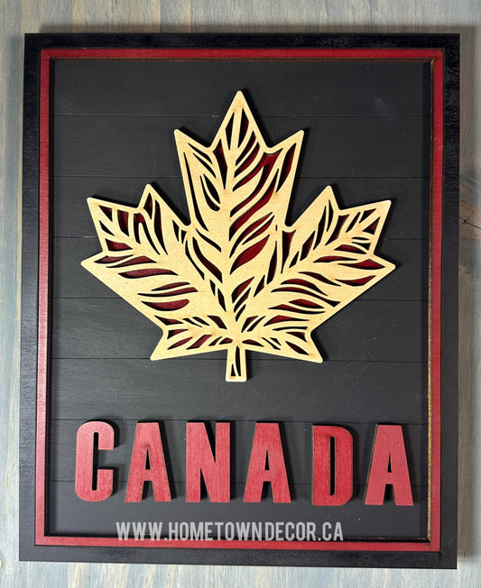 Canada Maple Leaf - Black front