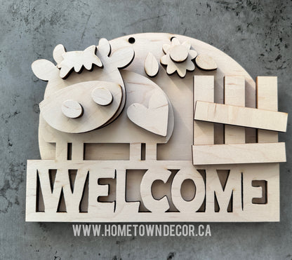 Welcome Cow sign DIY Kit