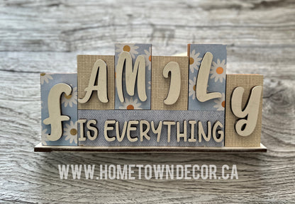 Family is everything  wooden word Block kit